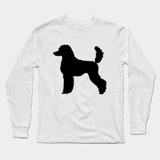 Black Standard Poodle Dog Silhouette Long Sleeve T-Shirt